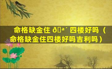 命格缺金住 🪴 四楼好吗（命格缺金住四楼好吗吉利吗）